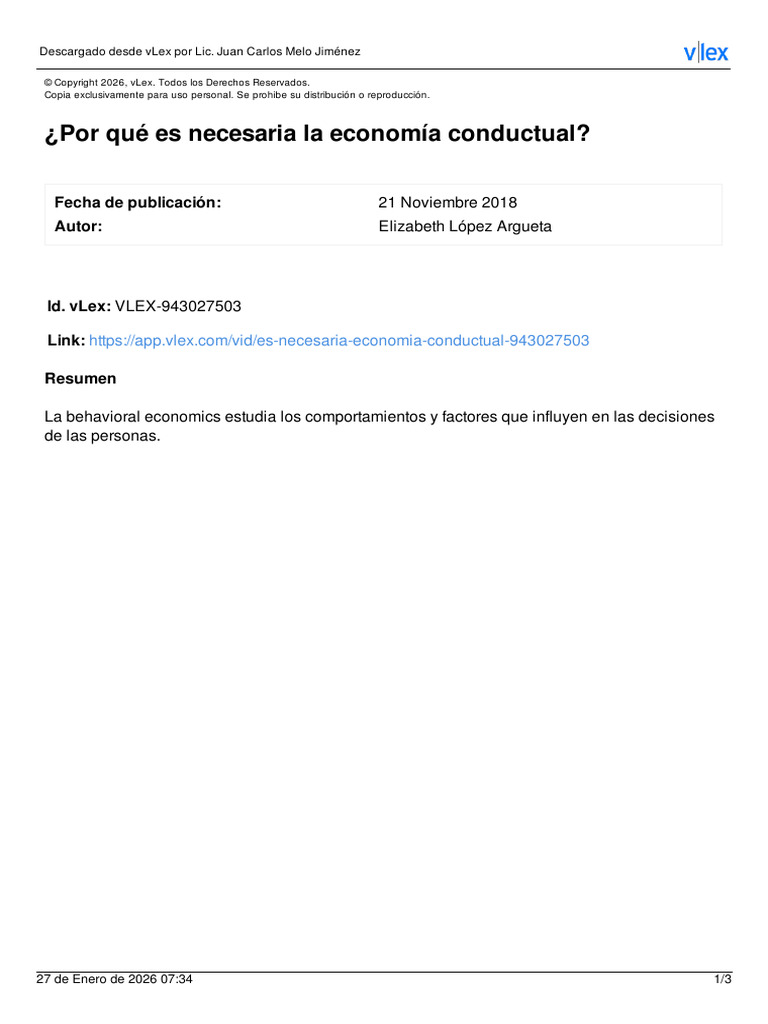 Por Qu Es Necesaria La Economa Conductual El Economista | PDF ...