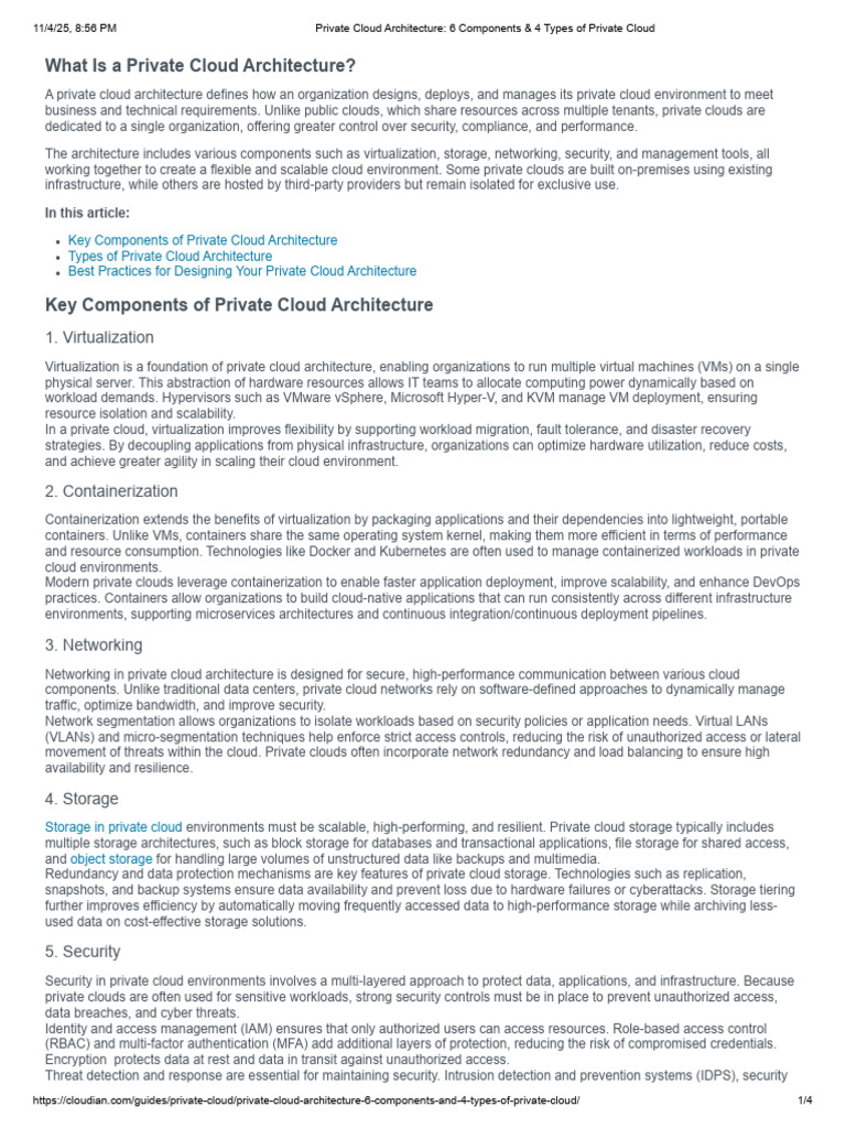Private Cloud Architecture - 6 Components & 4 Types of Private Cloud ...