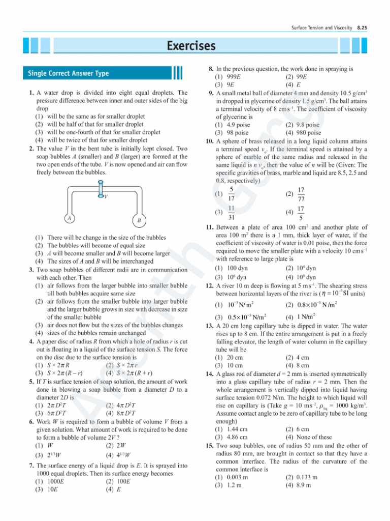 Surface Tension and Viscosity Chapter | PDF