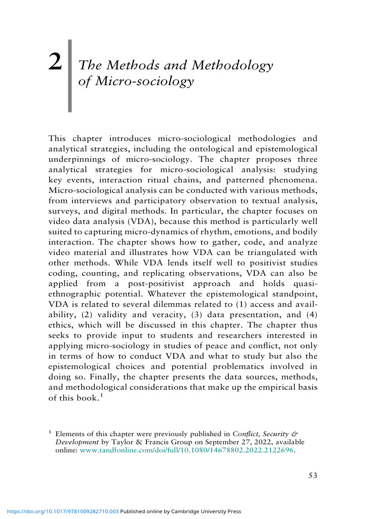 The Methods and Methodology of Micro Sociology | PDF | Artificial ...