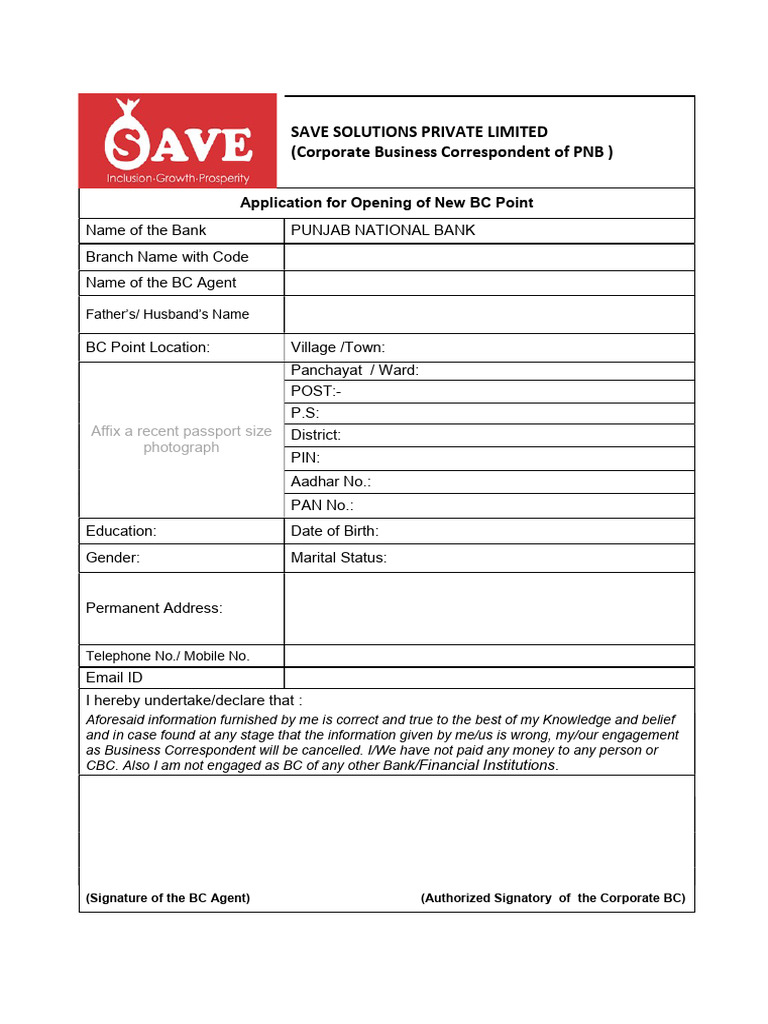PNB Application Form | PDF