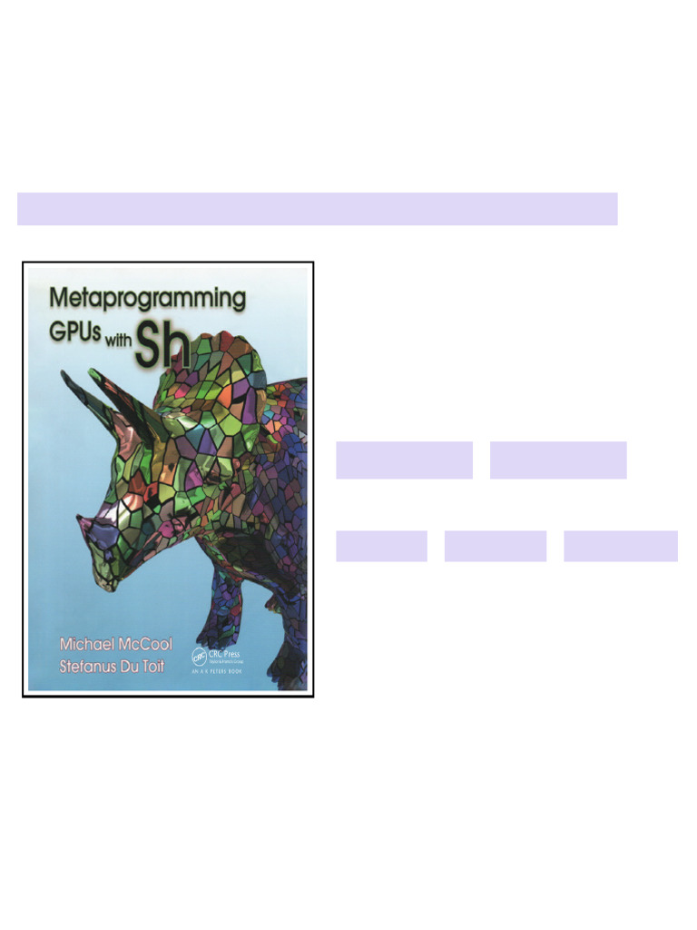 Metaprogramming GPUs with Sh ebook seamless reading | PDF