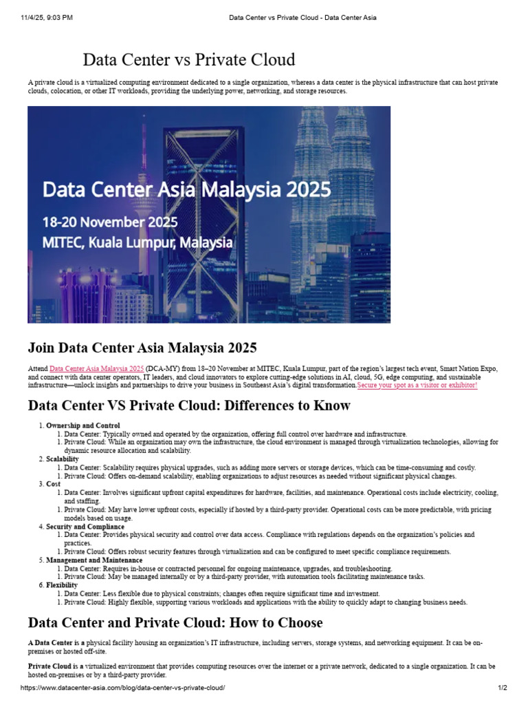 Data Center Vs Private Cloud - Data Center Asia | PDF | Cloud Computing ...