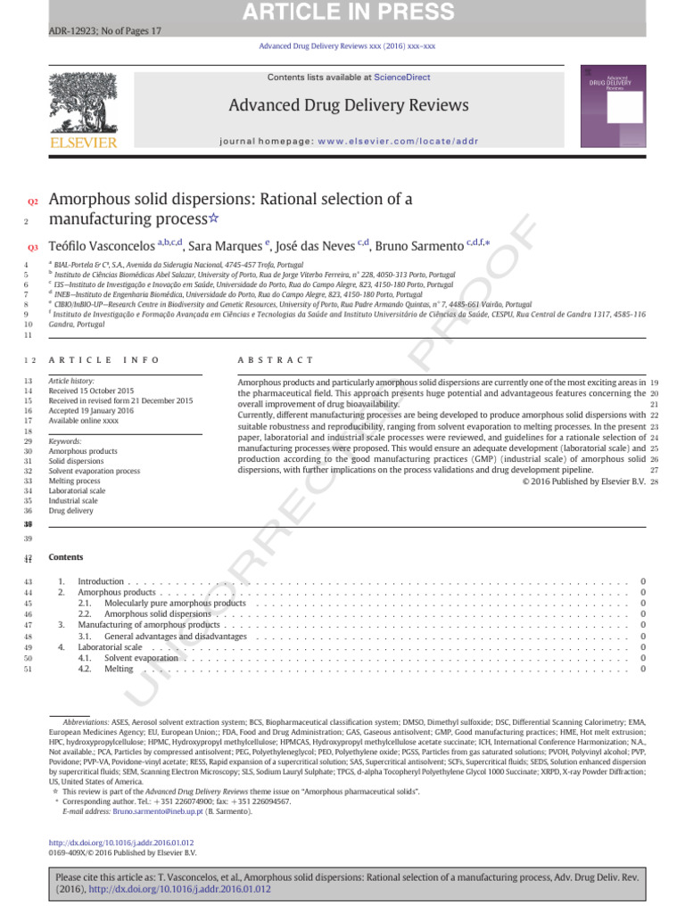 Amorphous Solid Dispersions- Rational Selection of A | PDF | Solubility ...
