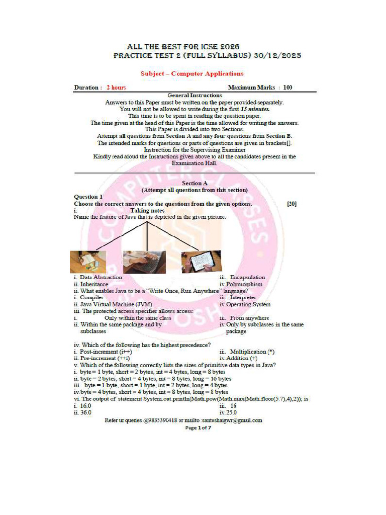 Sample Icse 2026 SET 2 | PDF