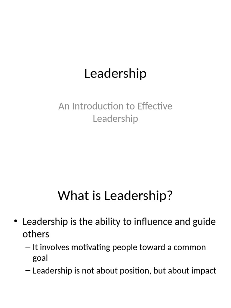 Leadership Presentation | PDF
