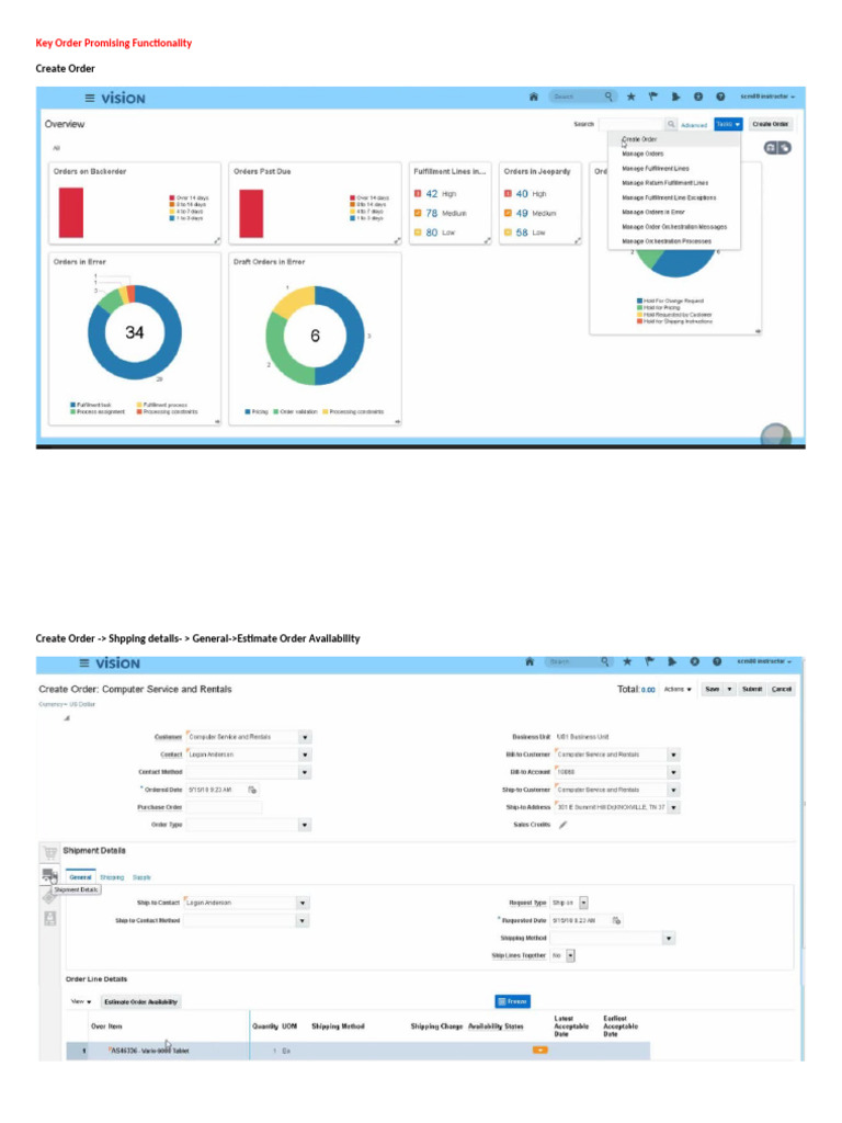 Key Order Promising Functionality | PDF