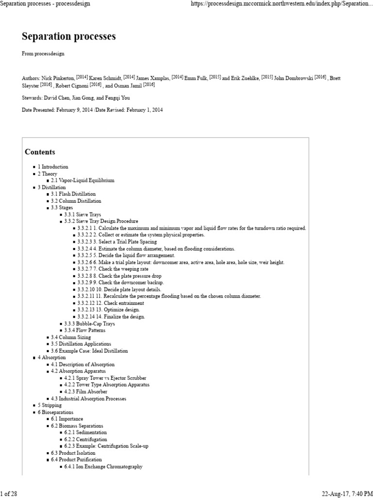 4 Separation Processes - Processdesign | PDF | Distillation ...