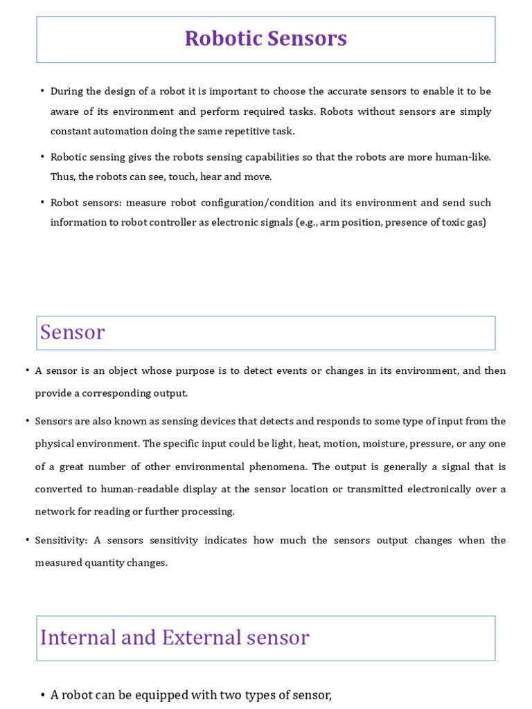 10.robotics - Sensor and Application | PDF | Sensor | Robot