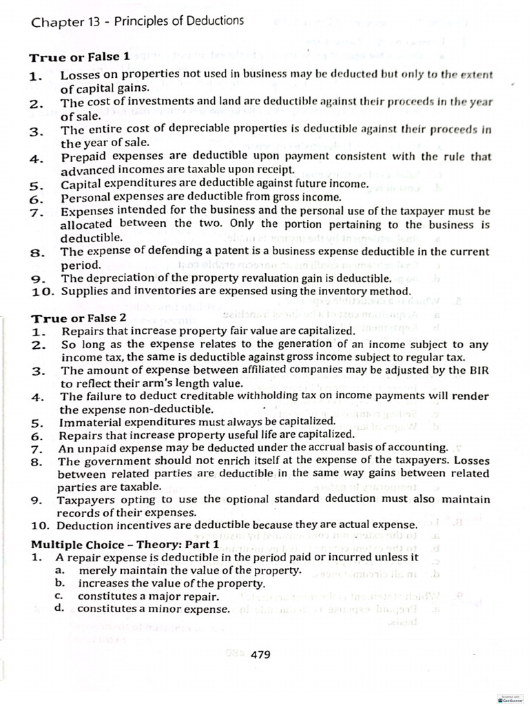 Deductions | PDF