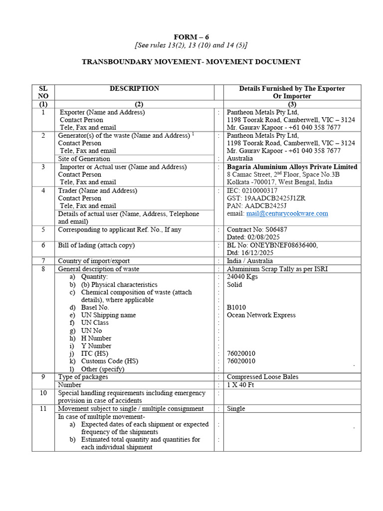 FORM69 | PDF | Recycling | Waste