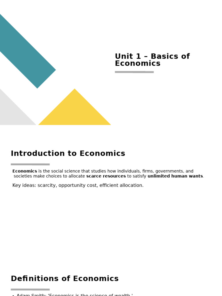 Unit 1 – Basics of Economics for Engineers (1) | PDF | Economics | Demand