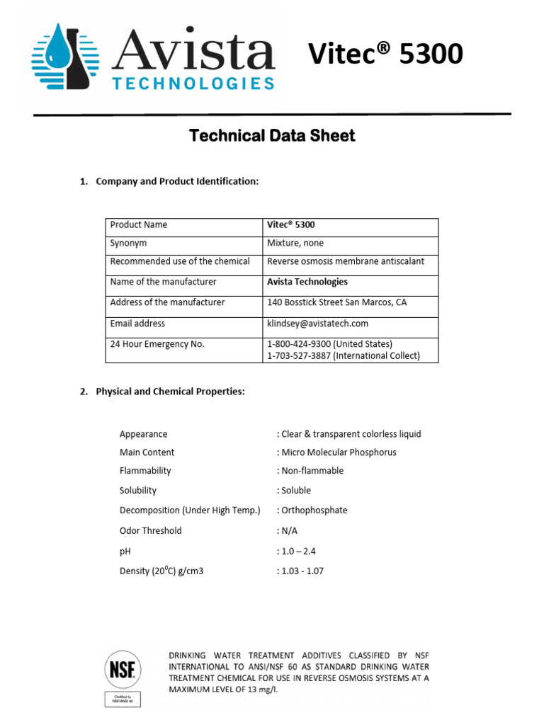 Vitec 5300 TDS | PDF