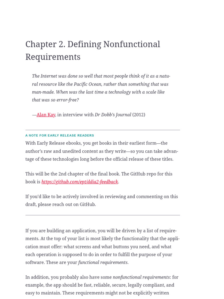Defining Nonfunctional Requirements - Designing Data-Intensive ...