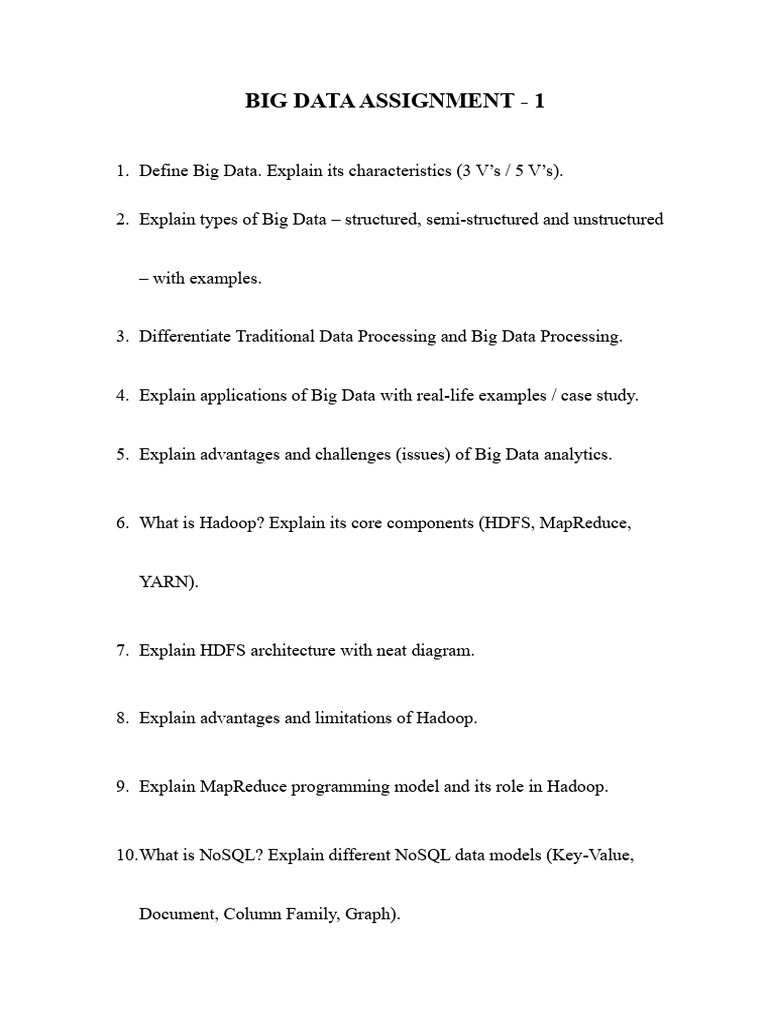Big Data Assignment 1 | PDF