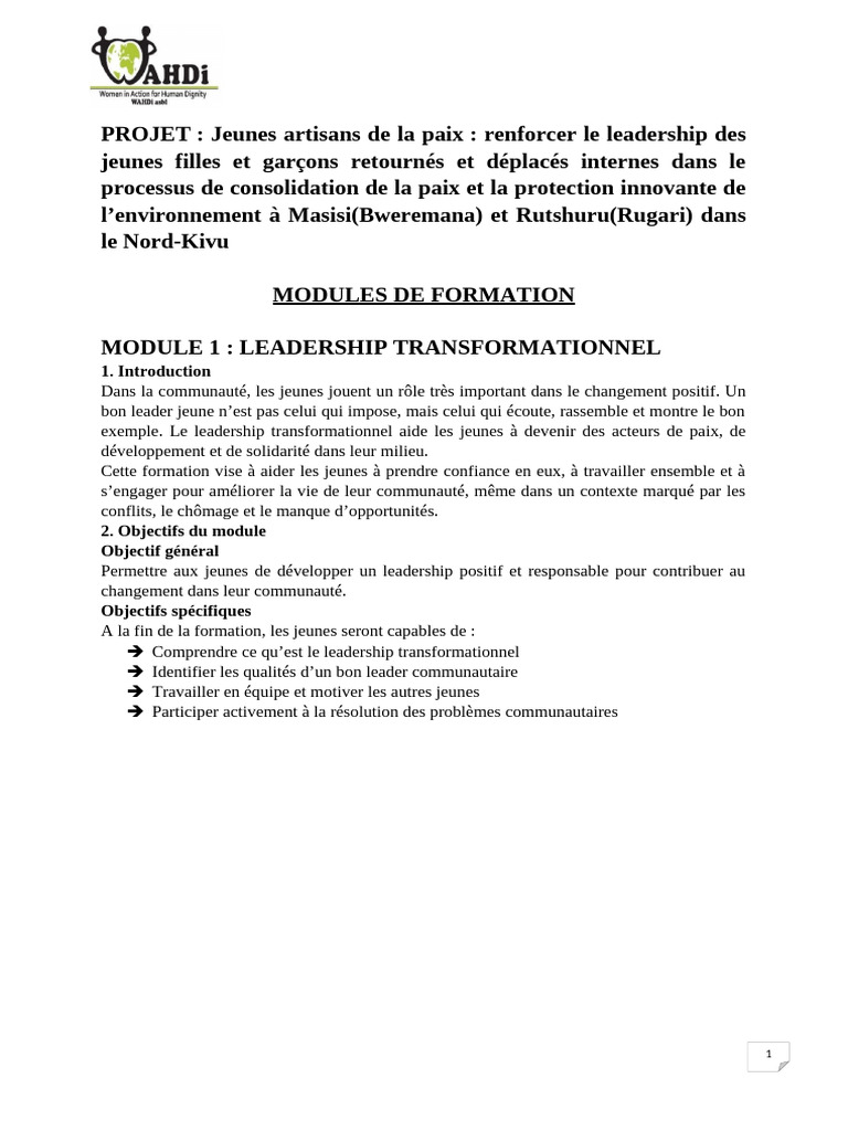 Modules de Formation Compile - 044051 | PDF | Médiation | Direction