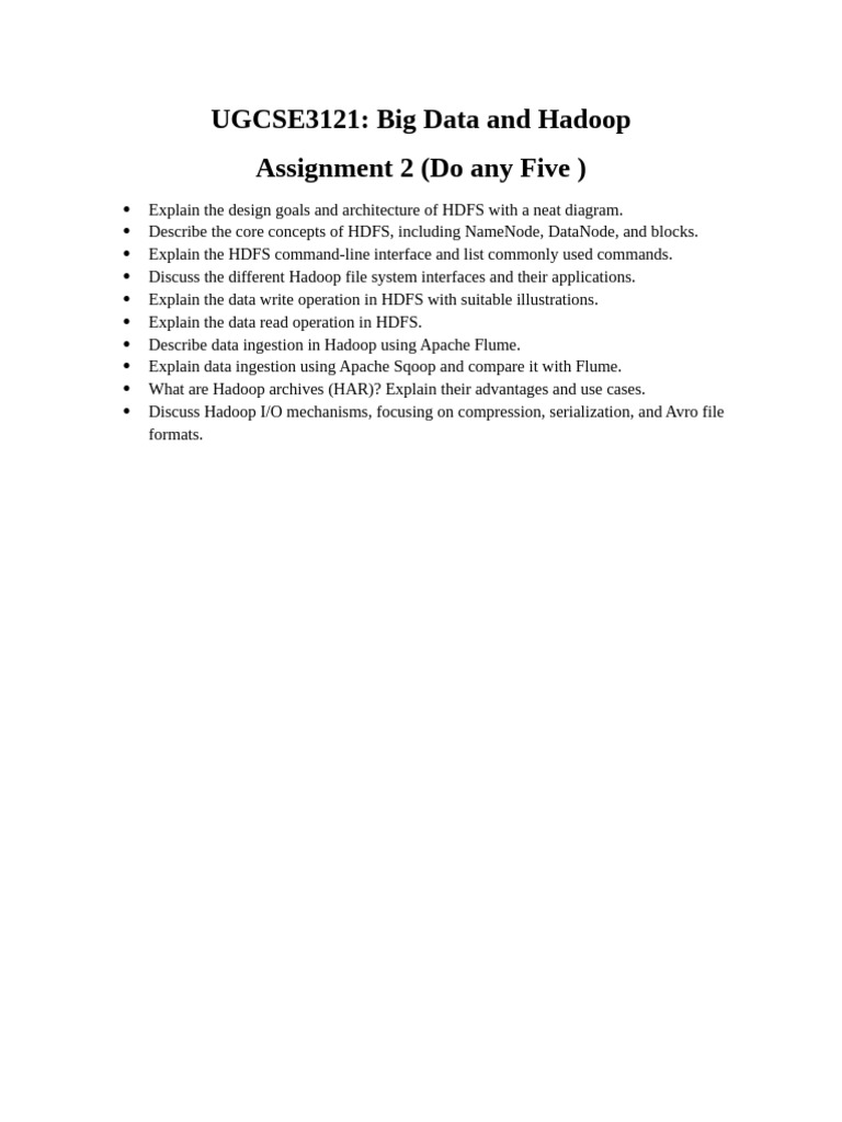 Big Data Hadoop Assignment-2 | PDF