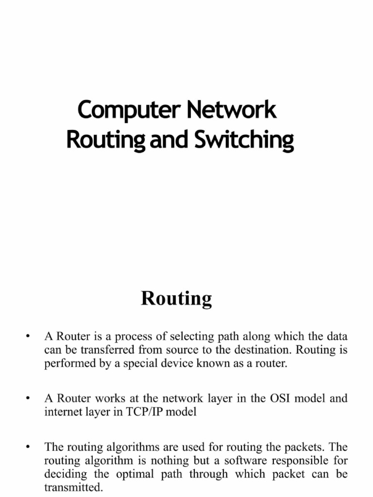 Computer Networking Router and Switch | PDF