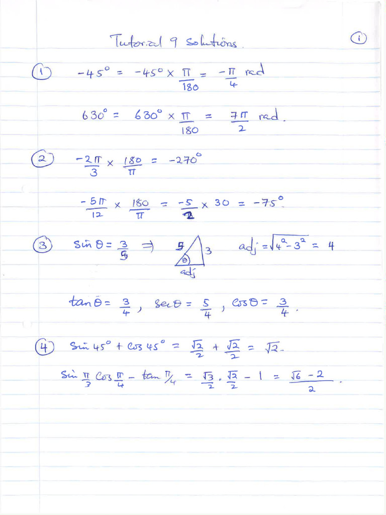 Tutorial 9 Solutions | PDF