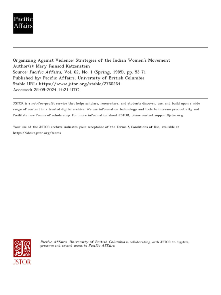 Women's Movement in India - Strategies | PDF | Feminism | Gender Studies
