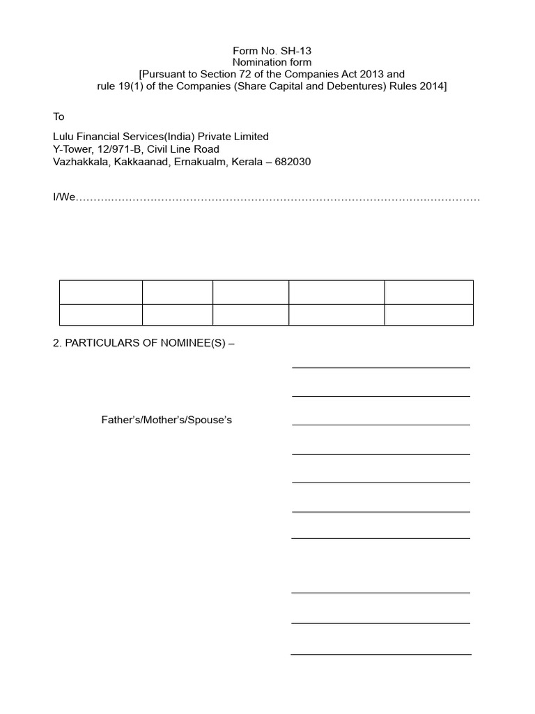 Nomination NCD SH | PDF
