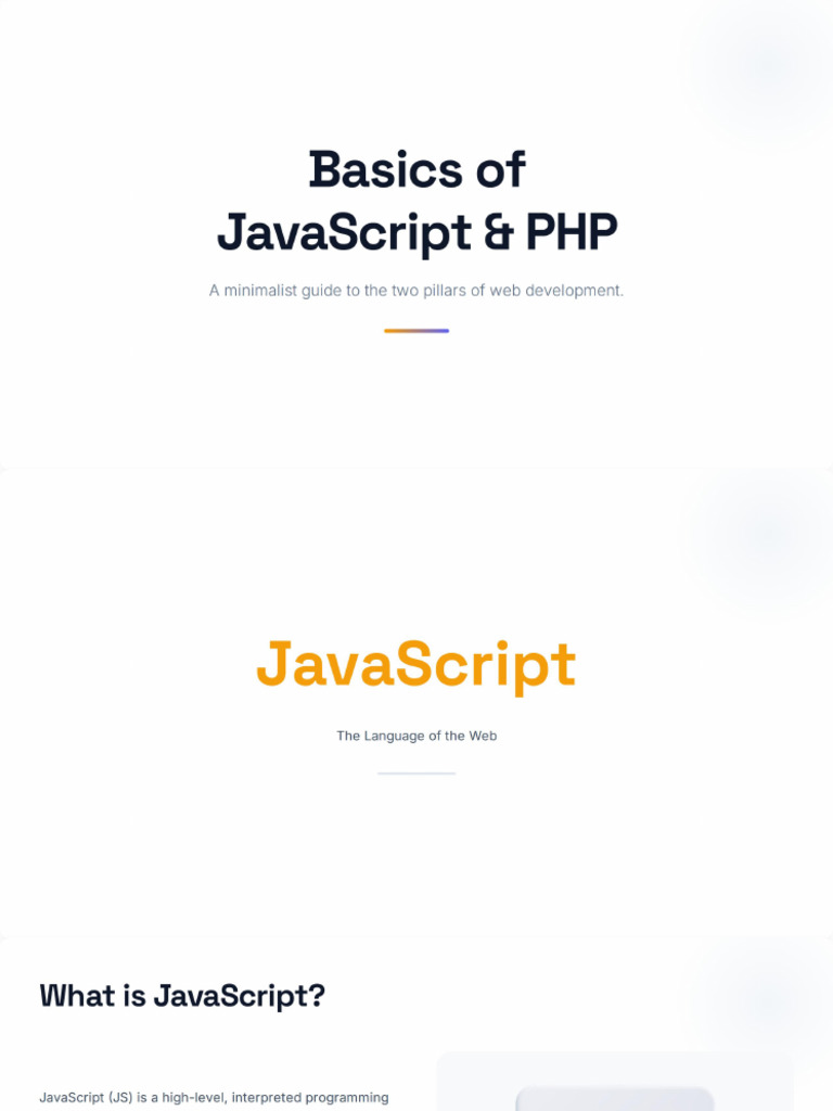 Basics of JavaScript and PHP | PDF