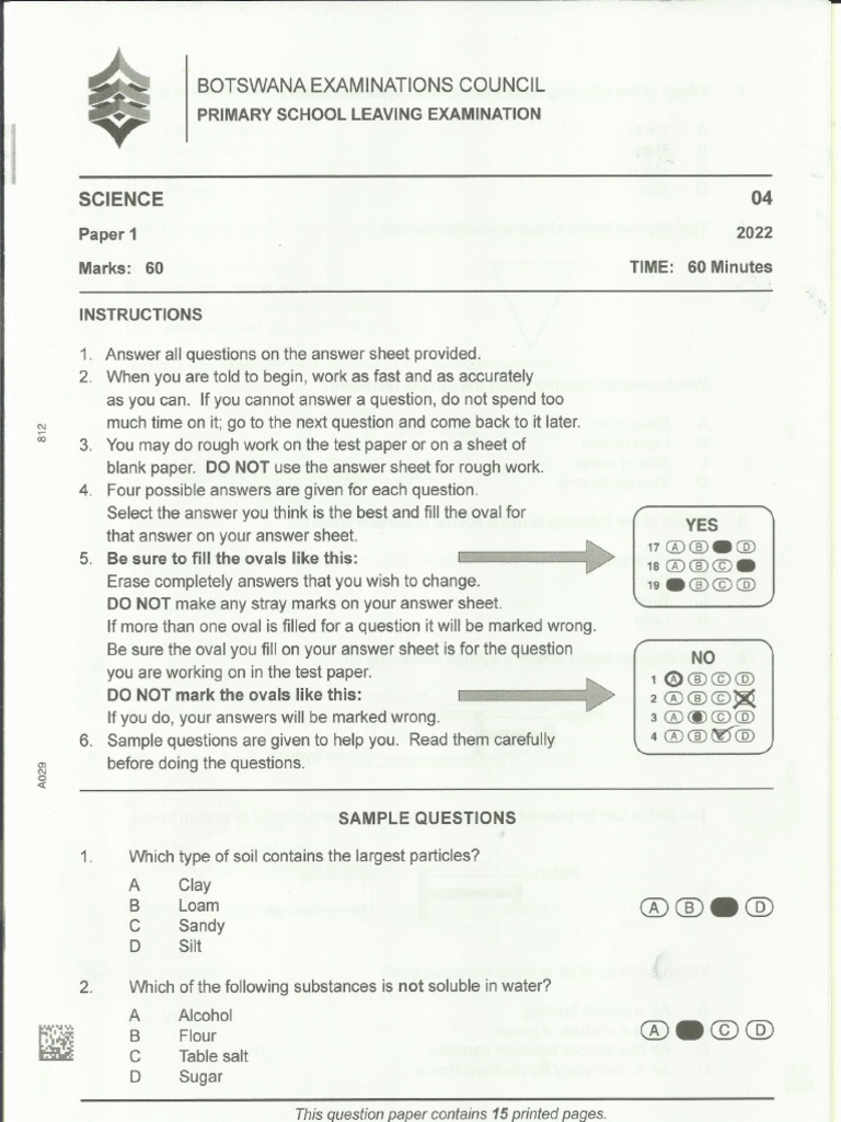 Psle Science 2022 | PDF