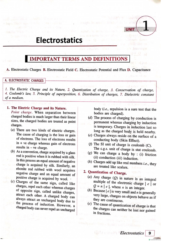 Electrostatics Chapter 1 | PDF