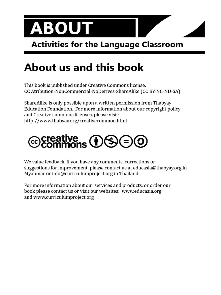 Activities English Eng Ver | PDF | Vocabulary | Creative Commons