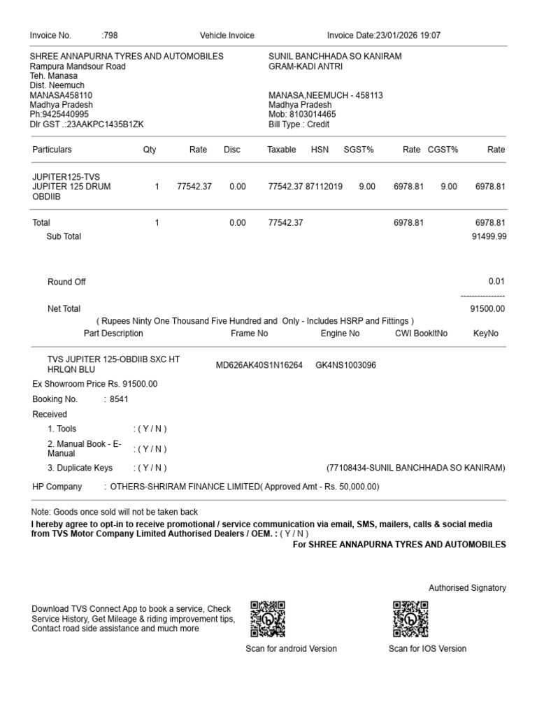 Vehicle Invoice | PDF | Taxes | Taxation