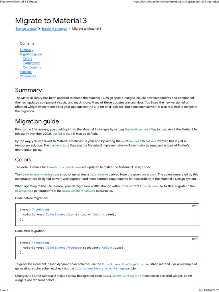 Migrate To Material 3 - Flutter | PDF | Menu (Computing) | Software ...