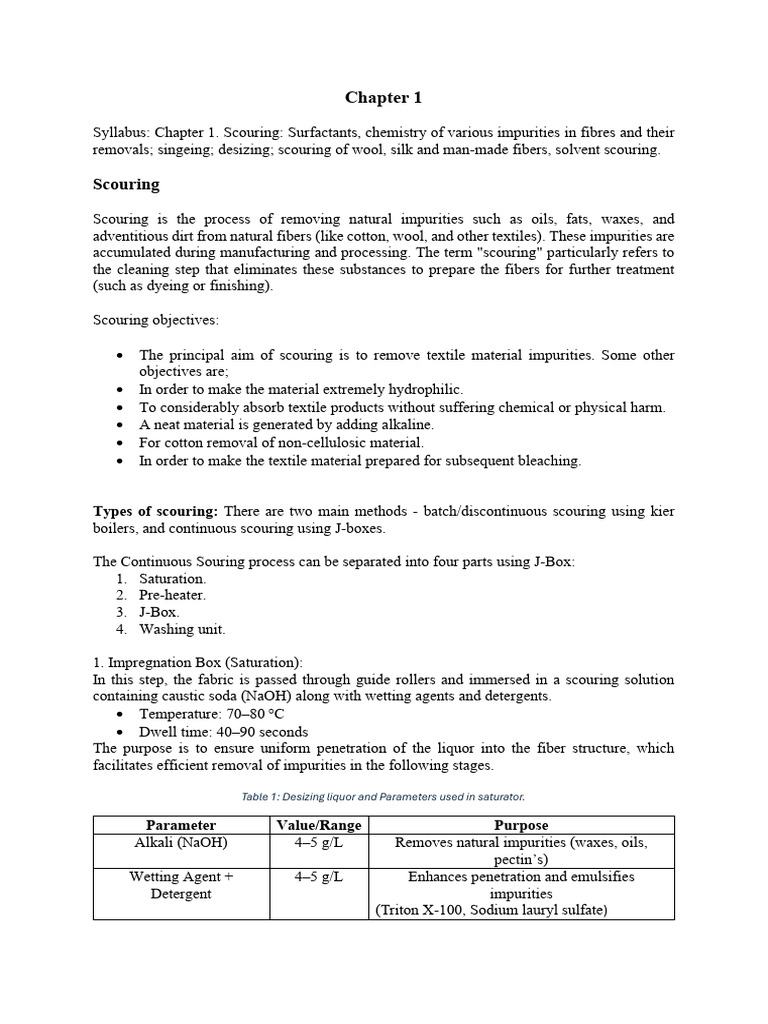 Chapter 1 Scouring | PDF | Chemical Compounds | Chemical Substances