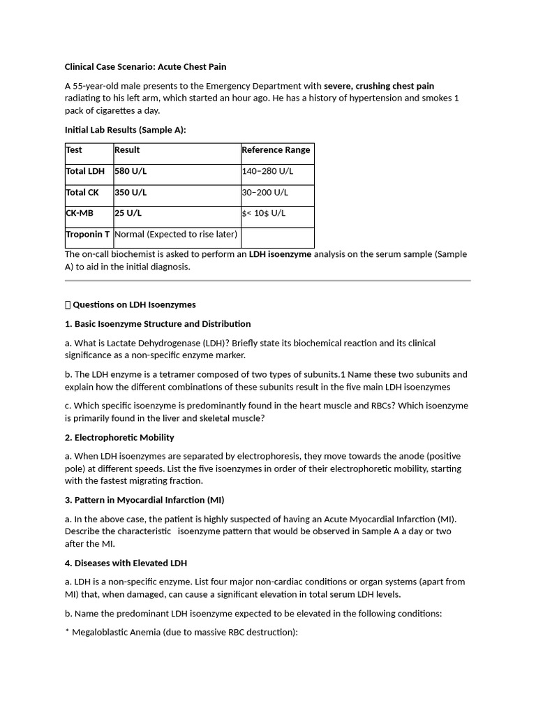 Clinical Case Scenario LDH | PDF
