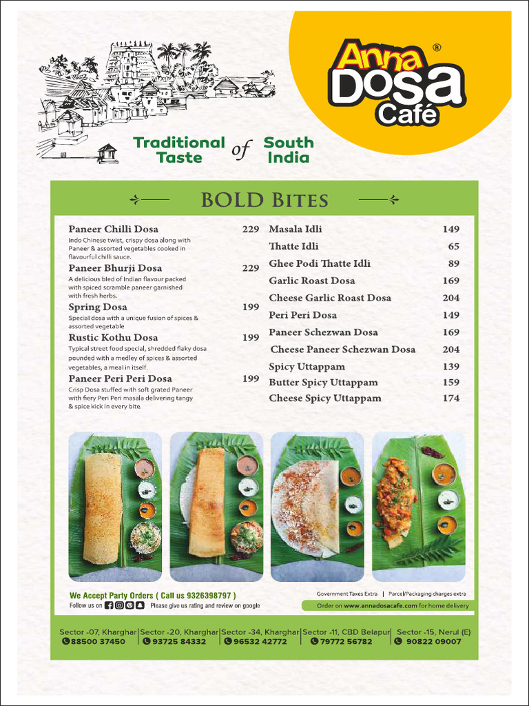 Anna Dosa - Menu | PDF