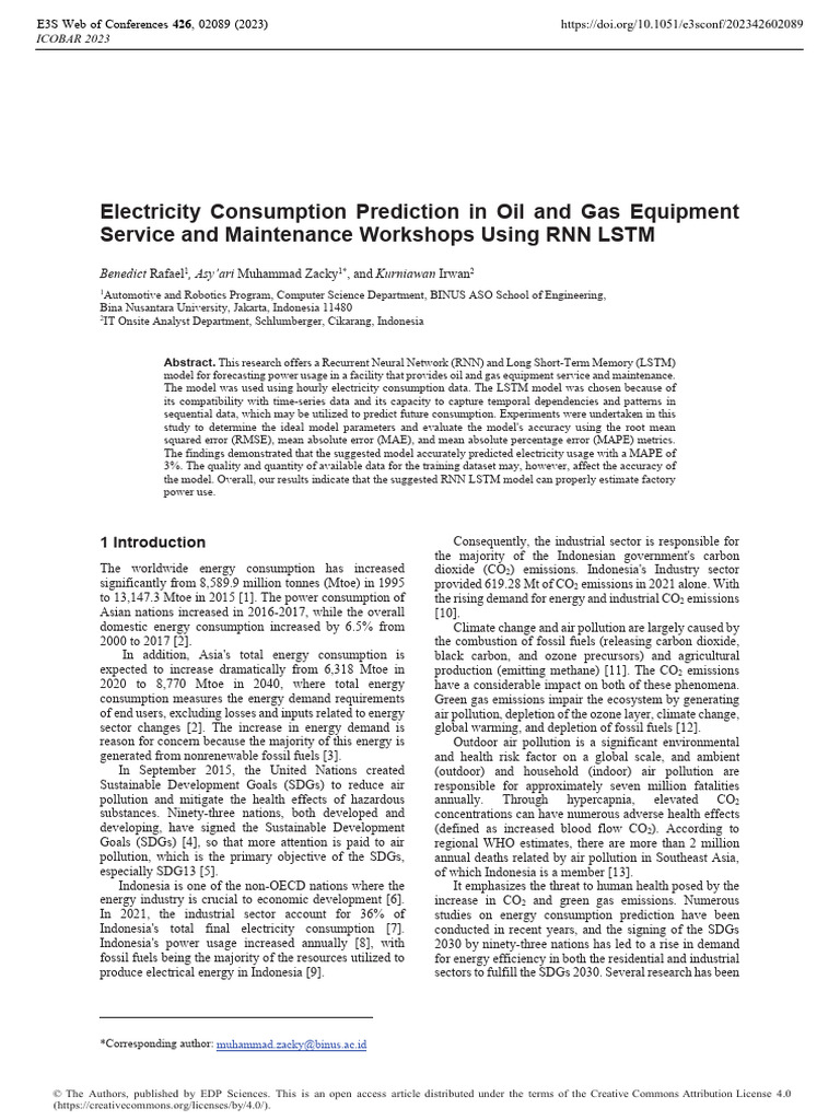 Electricity Consumption Prediction in Oil and Gas Equipment | PDF | Air ...