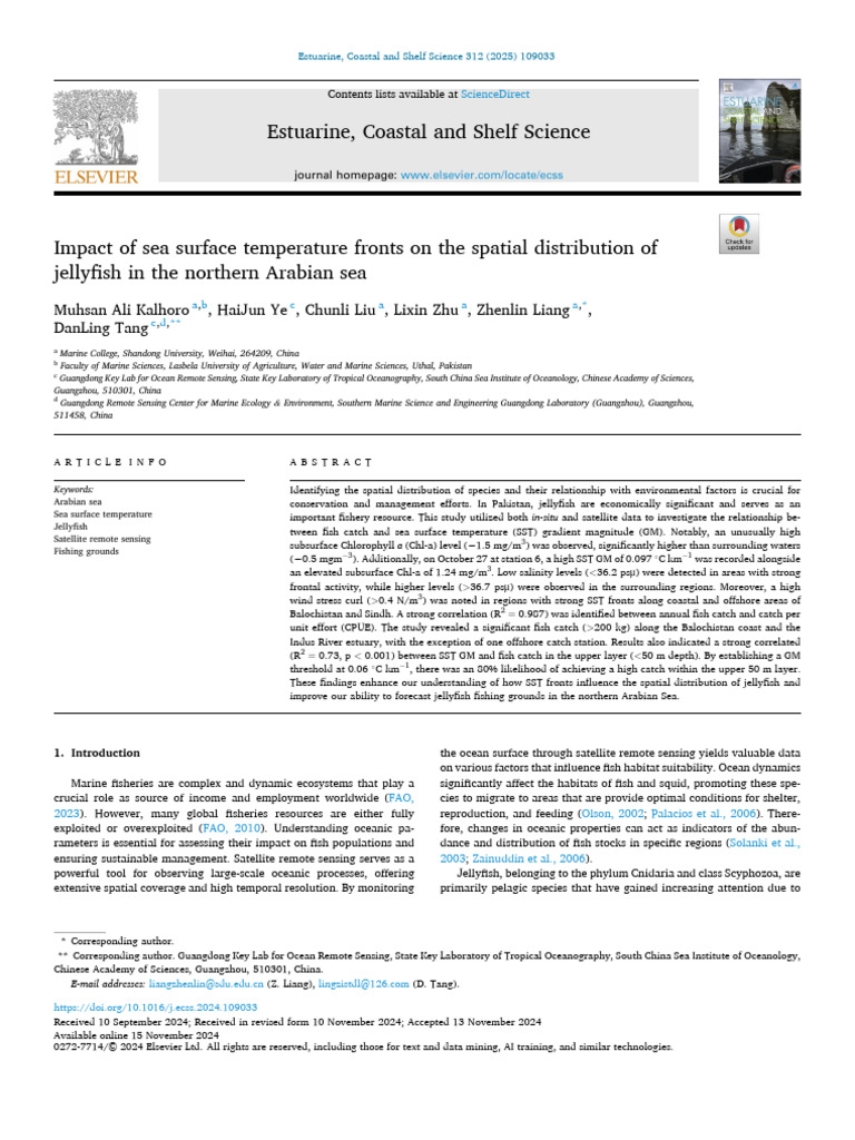 Impact of Sea Surface Temperature Fronts On The Spatial Distribution ...