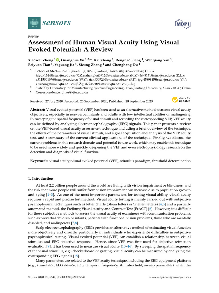 Sensors 20 05542 | PDF | Contrast (Vision) | Visual Acuity