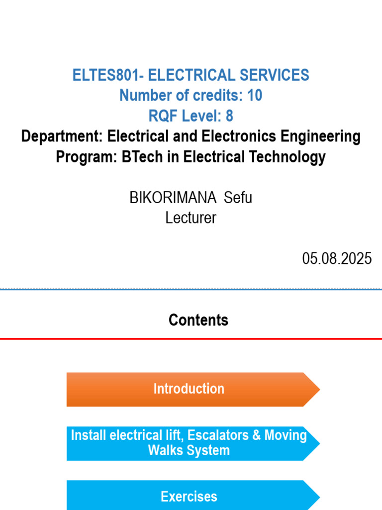 PPT3_Install Lift&Escalators and Moving | PDF | Elevator | Electrical ...