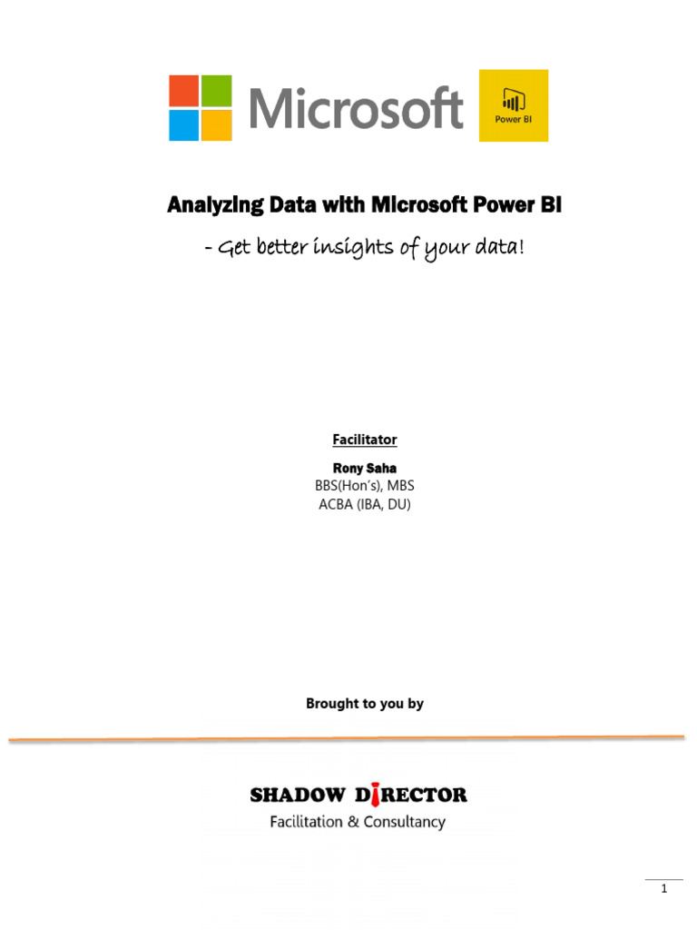 Training Book - Analyzing Data With MS Power BI | PDF | Analytics ...
