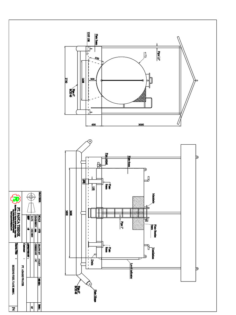 Drawing Fuel Tank 8000l | PDF