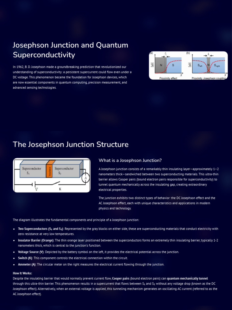 Josephson Junction and Quantum Superconductivity | PDF ...