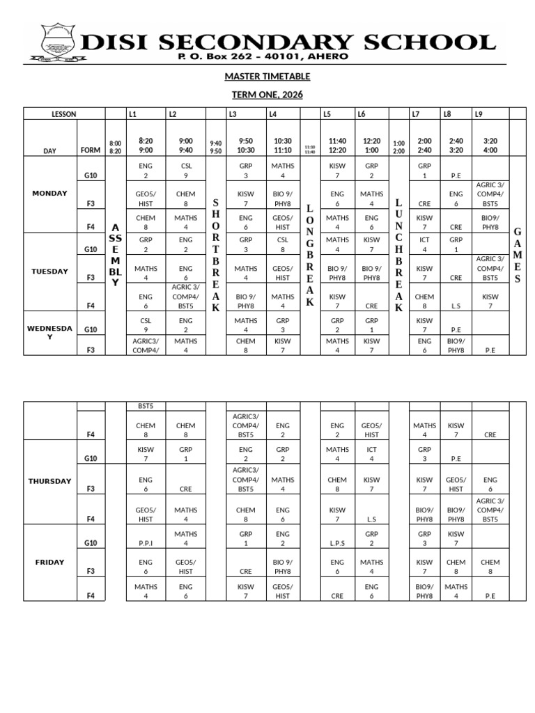 Master Timetable | PDF | Chess Theory | Chess