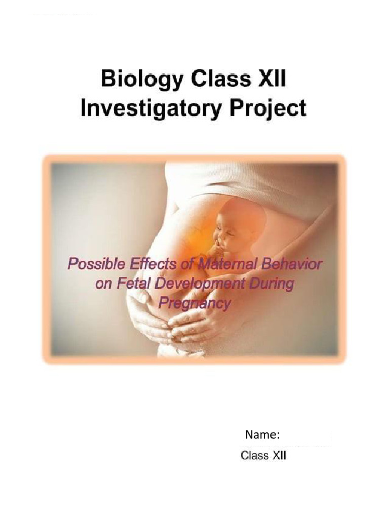 Possible Effects of Maternal Behaviour On Foetal Development During | PDF