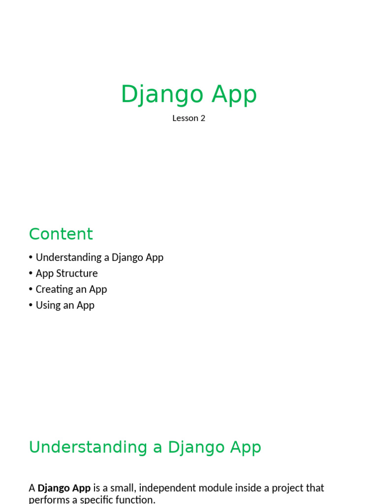 Lesson 2 - Django App | PDF | Data Management | System Software