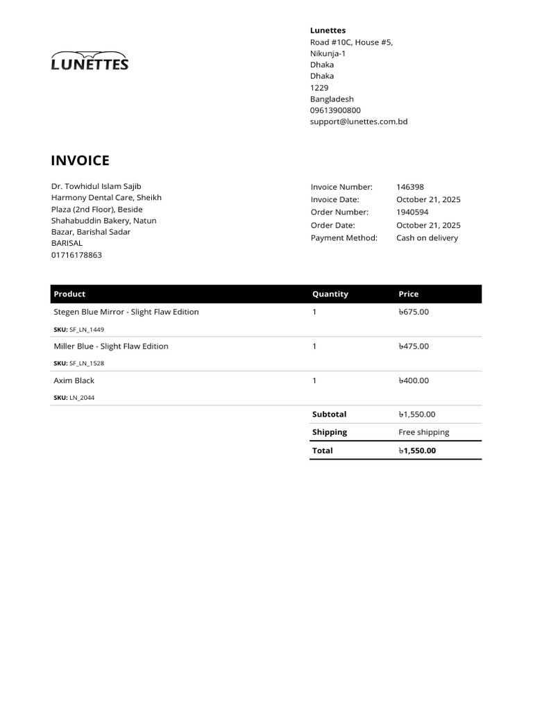 Invoice 146398 | PDF