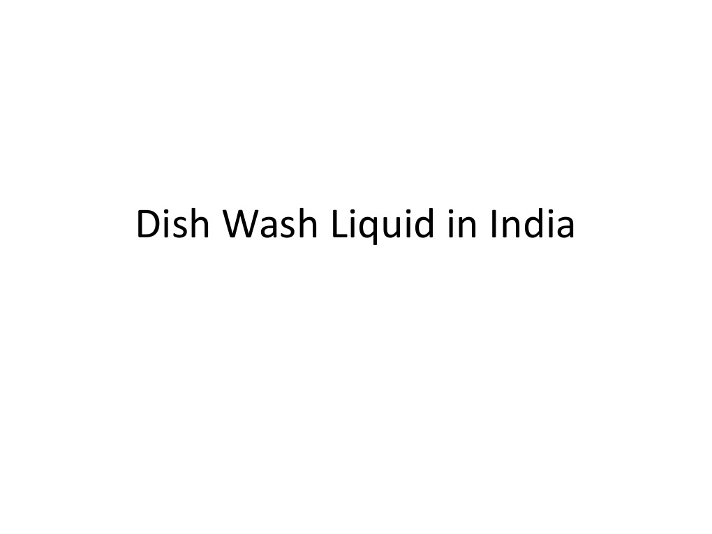 Dish Wash Liquid in India PDF