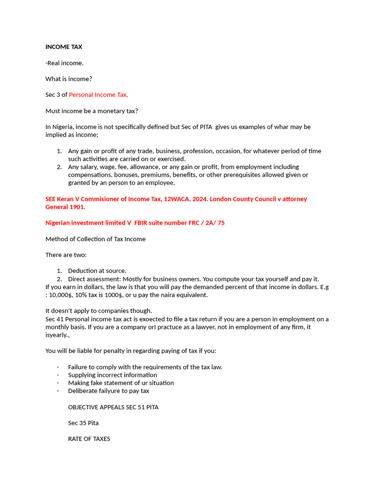 TAX Note | PDF