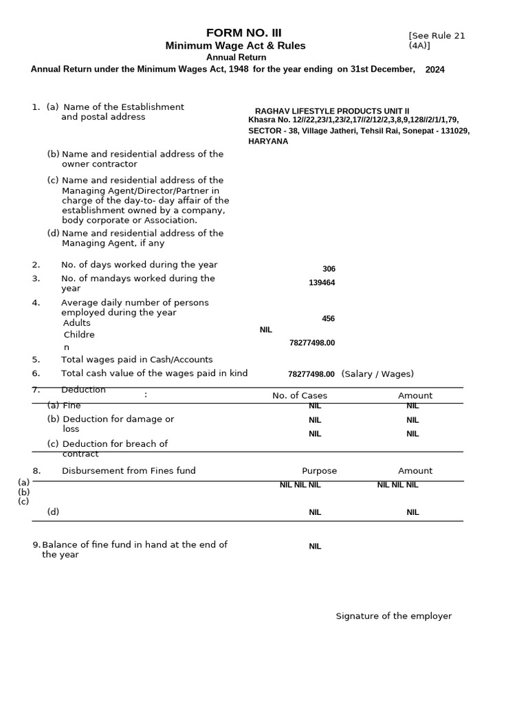 Form No. 3 | PDF | Wage | Chess