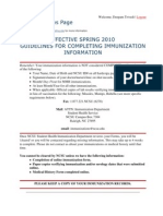Immunizations Page Effective Spring 2010 Guidelines For Completing Immunization Information