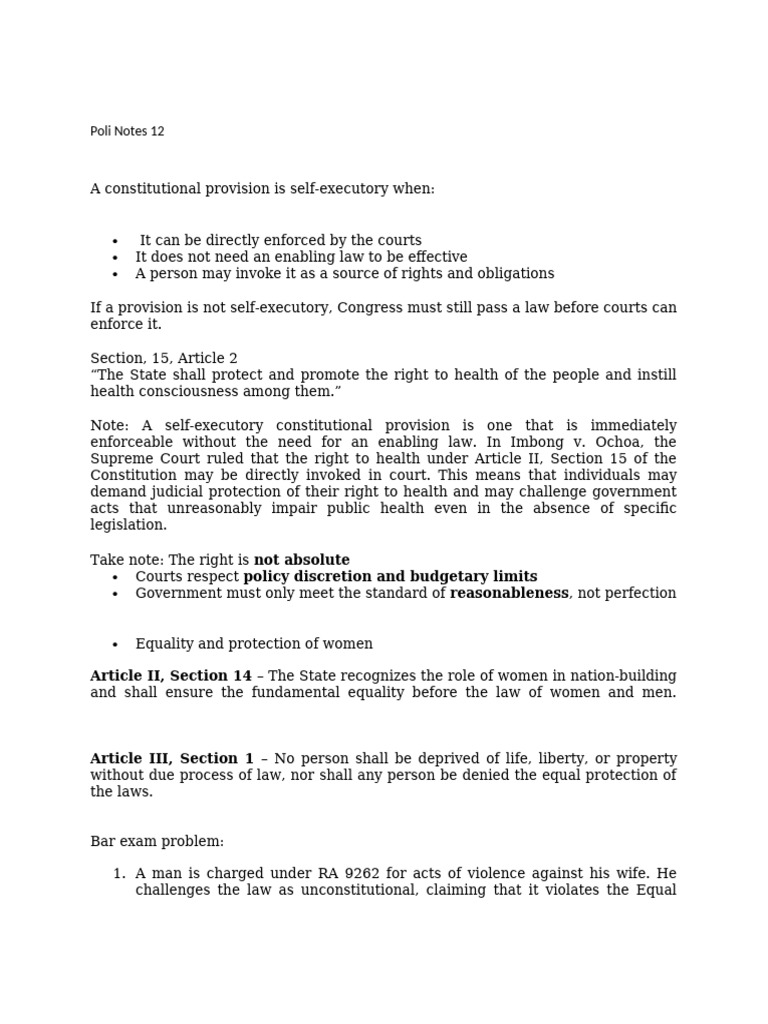 Poli Notes 12 | PDF | Police Power (United States Constitutional Law ...